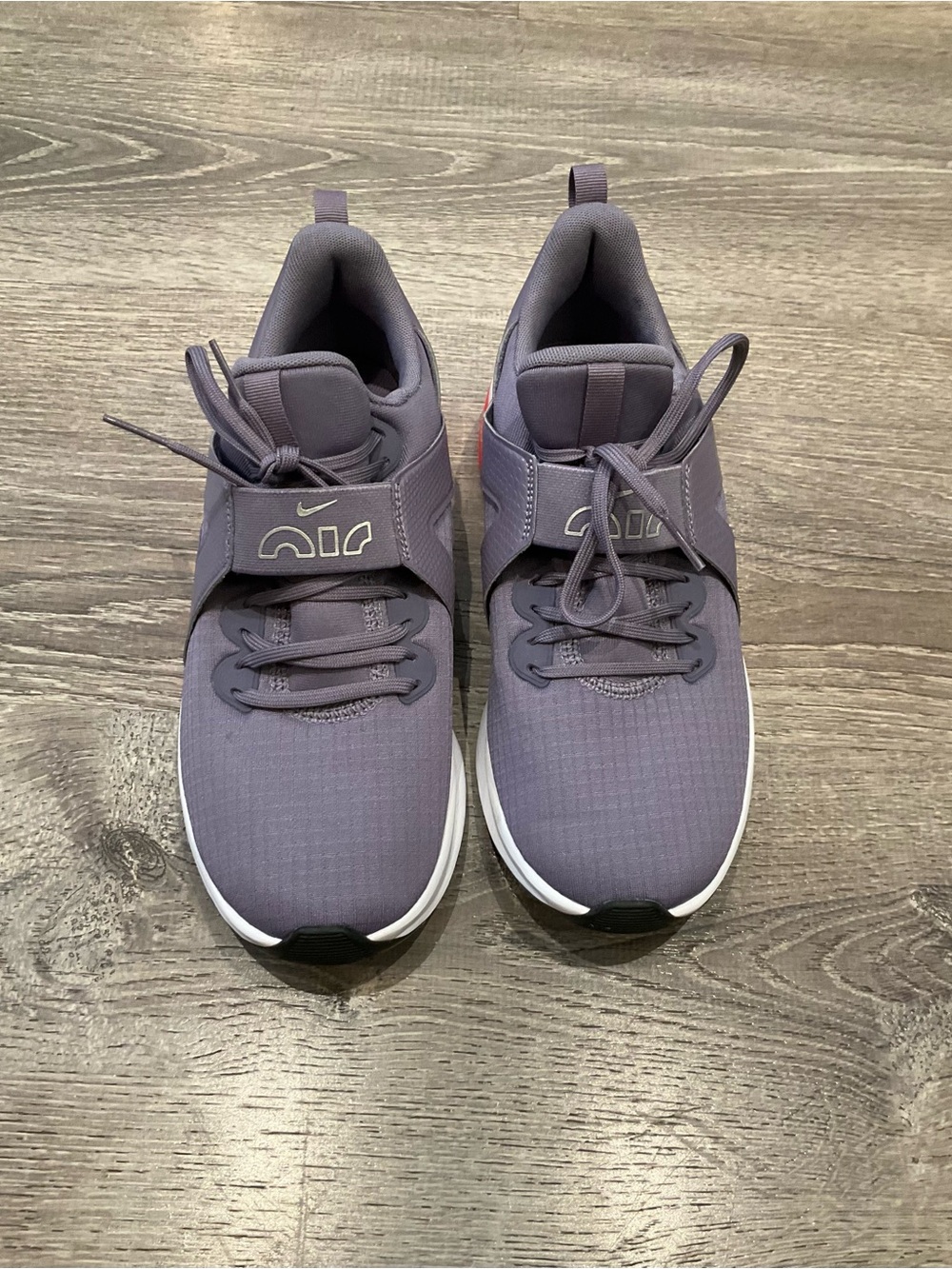 Nike Purple and White  With Orange Accent Air Max Athletic Sneakers with Strap